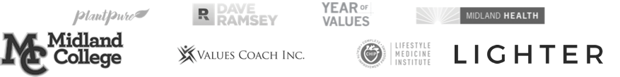 ornish, plant pure, dave ramsey, year of values, midland health., values coach inc, lifestyle medicine institute, midland college